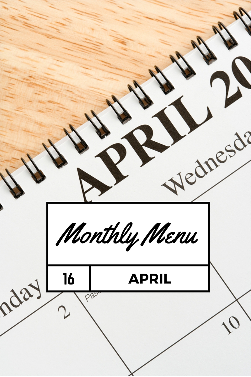 April 2016 Meal Planner Penny Gibbs